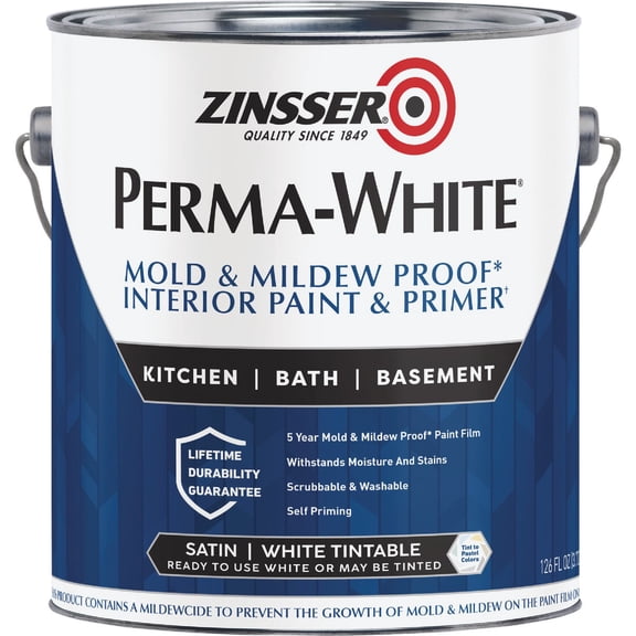Rust-Oleum Corporation 02711 Mold and Mildew Proof Interior Paint, 1-Gallon, Satin  Interior & Exterior Use, Professional Finish