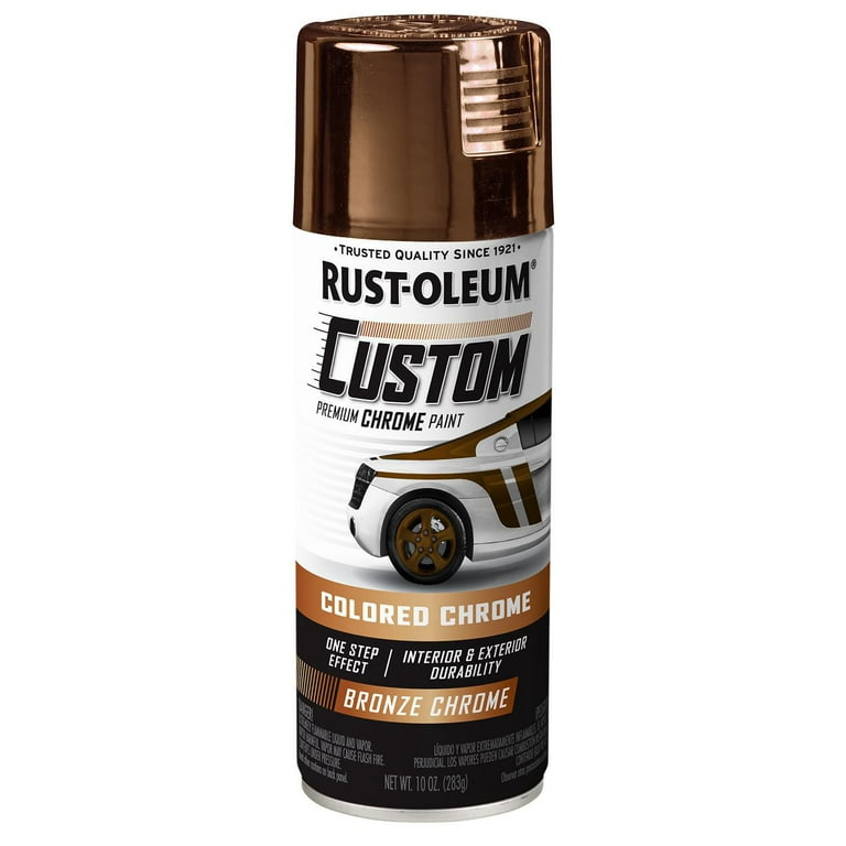 Rust-Oleum 363516 Automotive Custom Chrome Spray Paint, 10 oz, Bronze