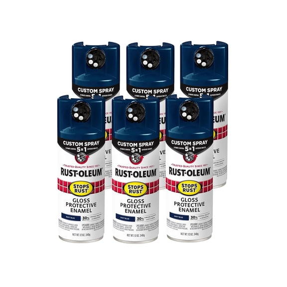 Rust-Oleum Custom Spray 5-in-1 Gloss Navy Blue Spray Paint 12 oz (Case of 6)