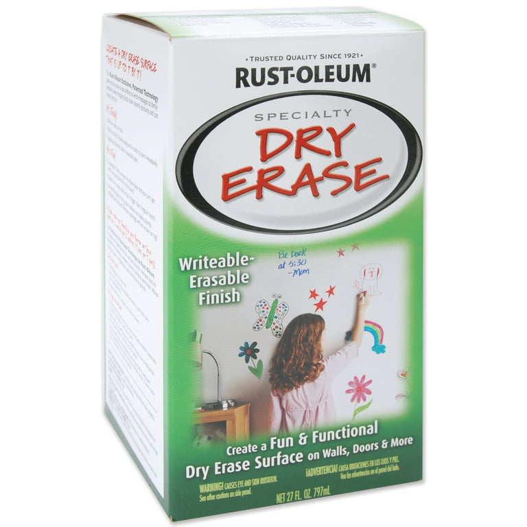Rust-Oleum 241140 Dry Erase Surface Paint Kit, White - 27 fl oz can