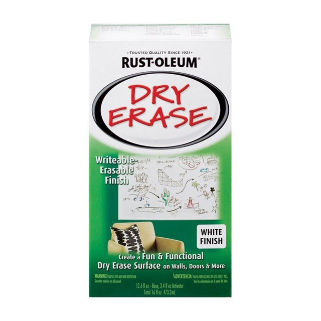 RustOleum DryErase PaintGloss White for Doors, Walls and More, 27 fl