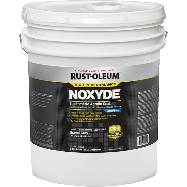 Rust-Oleum Elastomeric Acrylic,Gravel Gray,5 gal 283095