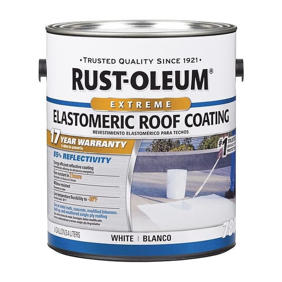 Elastomeric Roof Coating, 0.9 gal., White, Dry Time: 2 to 24 hr