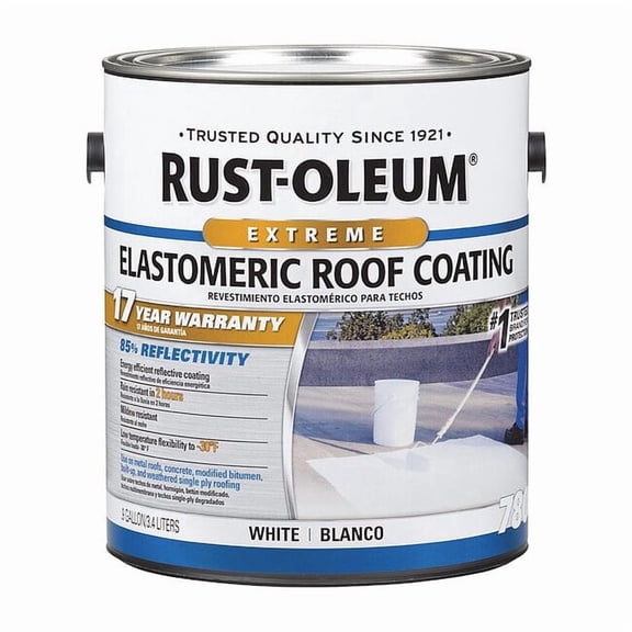 Elastomeric Roof Coating, 0.9 gal., White, Dry Time: 2 to 24 hr 301902