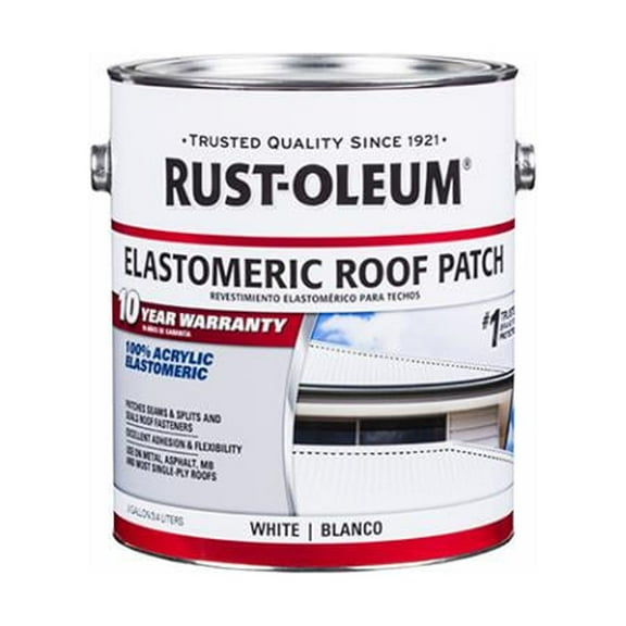 Rust-Oleum 301898 Elastomeric Roof Patch, White, Liquid, 0.9 gal