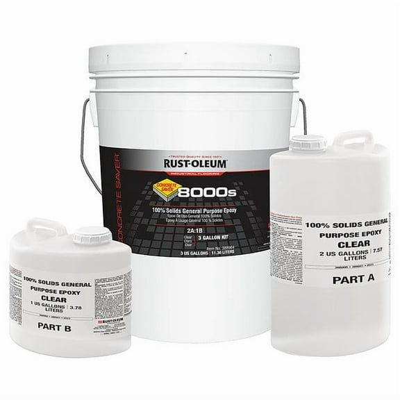 Rust-Oleum Epoxy Coating,Flat,Clear,Smooth 388964