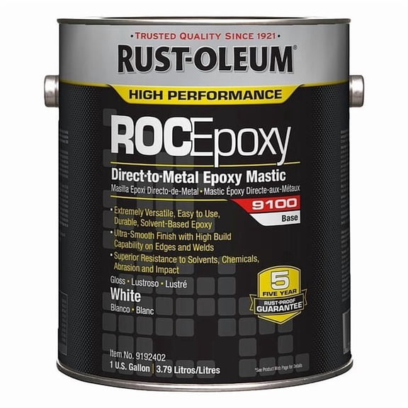 Rust-Oleum 9192402 1 gal. 9100 System Part A White DTM Interior/Exterior Epoxy Mastic Paint