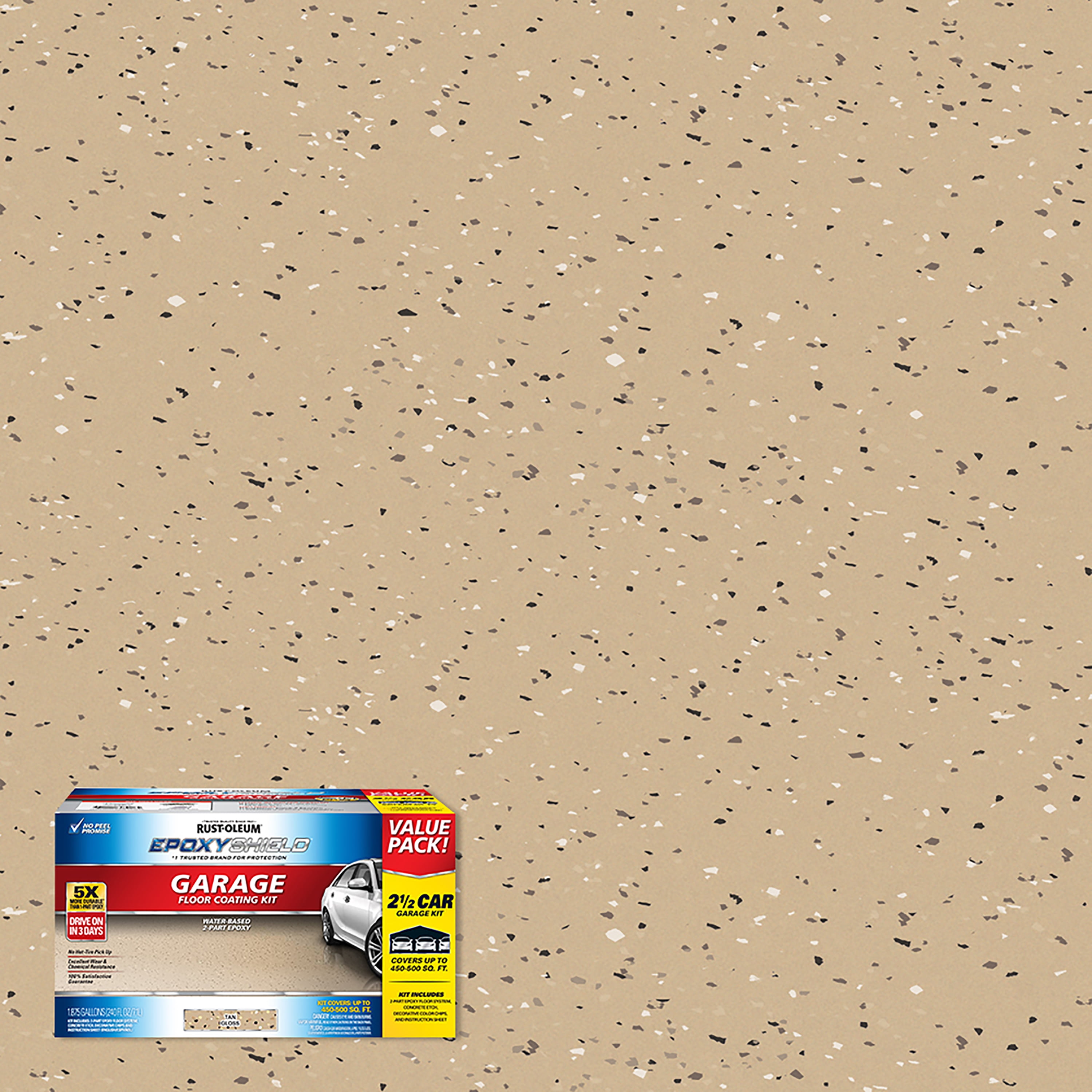 Rust-Oleum EpoxyShield 2.5 Car Garage Dark Tan, Kit