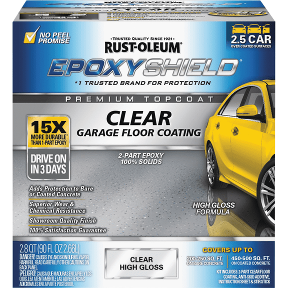 Rust-Oleum EpoxyShield Clear Finish Floor Coating Kit - Pack of 8  Residential Use, Standard Application