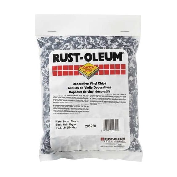 Rust-Oleum Floor Chip, Black/White, Vinyl, 1 lb. 205220