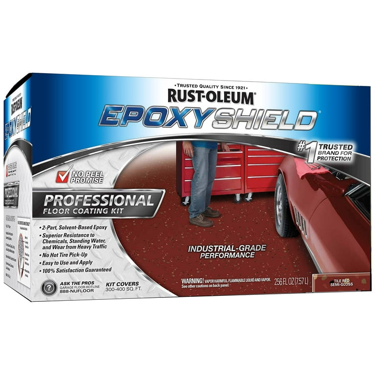 Rust-Oleum Garage Basement Epoxy Floor Paint Kit, Semi-Gloss