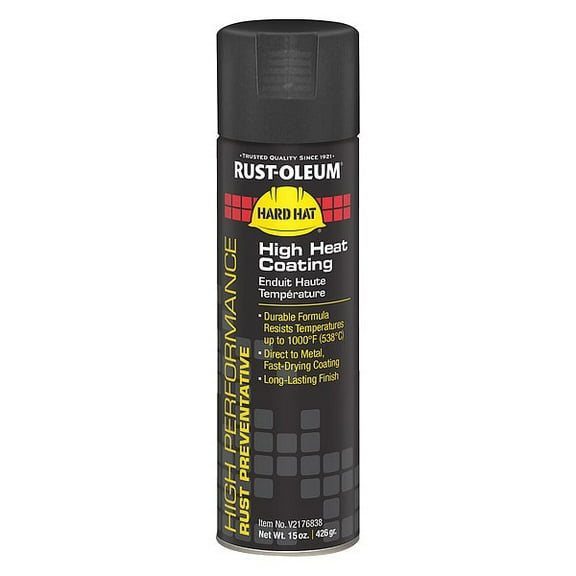 Rust-Oleum High Temperature Spray Paint, Black, Flat, 15 oz