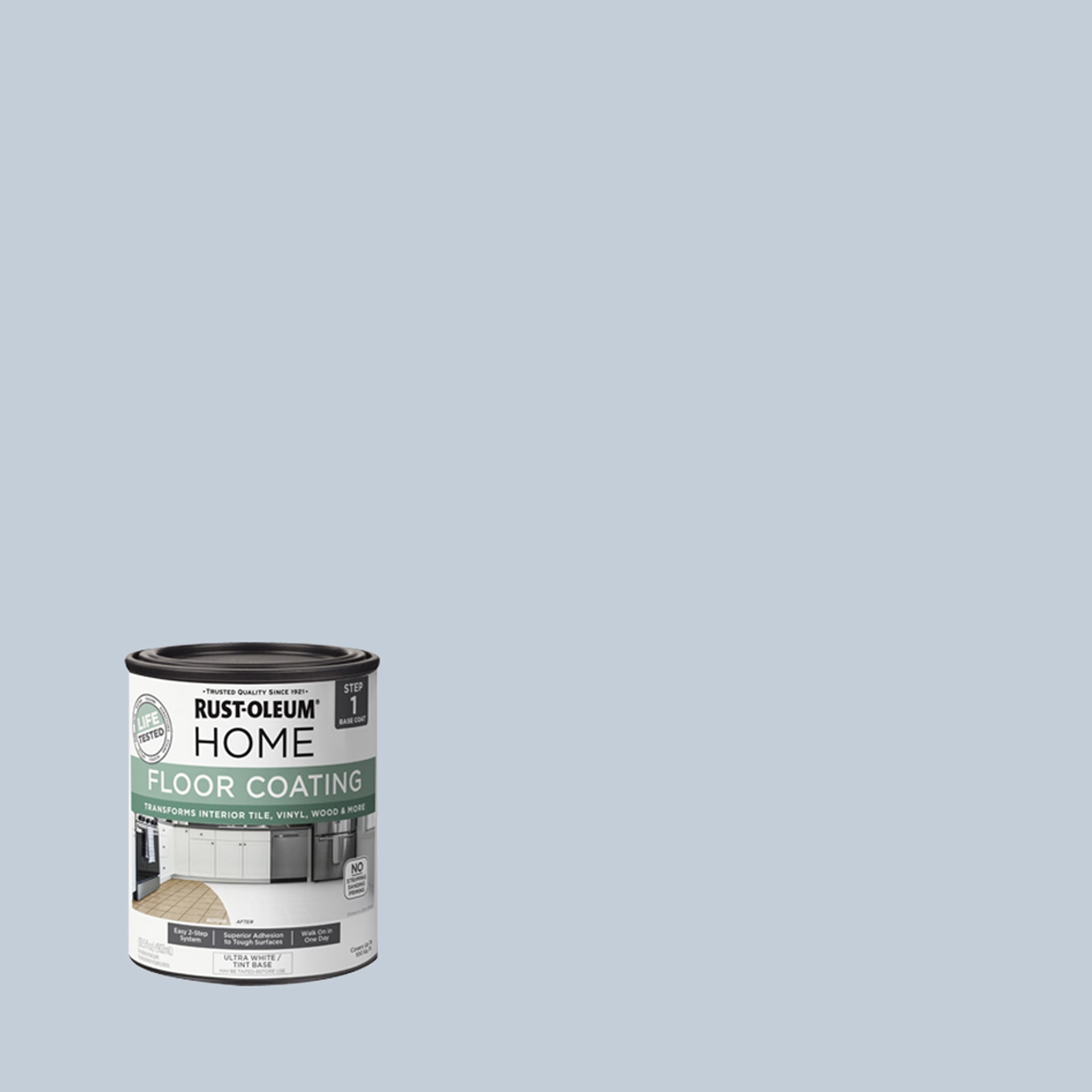Rust-Oleum Home Icy Gray Interior Floor Coating Base Coat-363116T, Quart