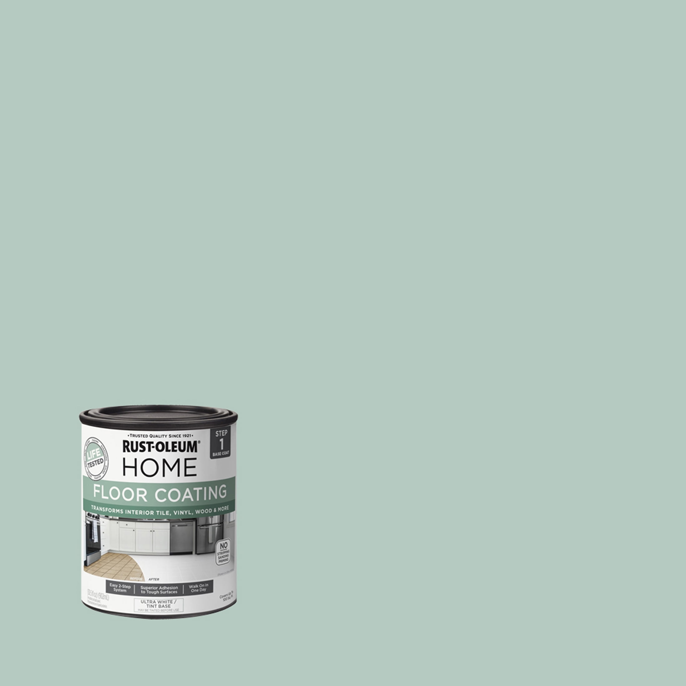 Rust-Oleum Home Seafoam Interior Floor Coating Base Coat-363122T, Quart