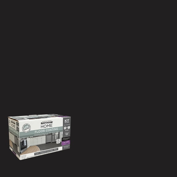 Rust-Oleum Home Semi-Gloss Black Interior Floor Coating Kit-363709T, Quart