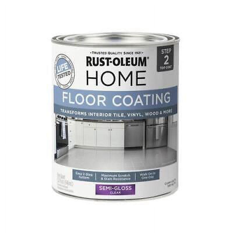 RustOleum Home SemiGloss Clear WaterBased Floor Coating Step2 1 qt