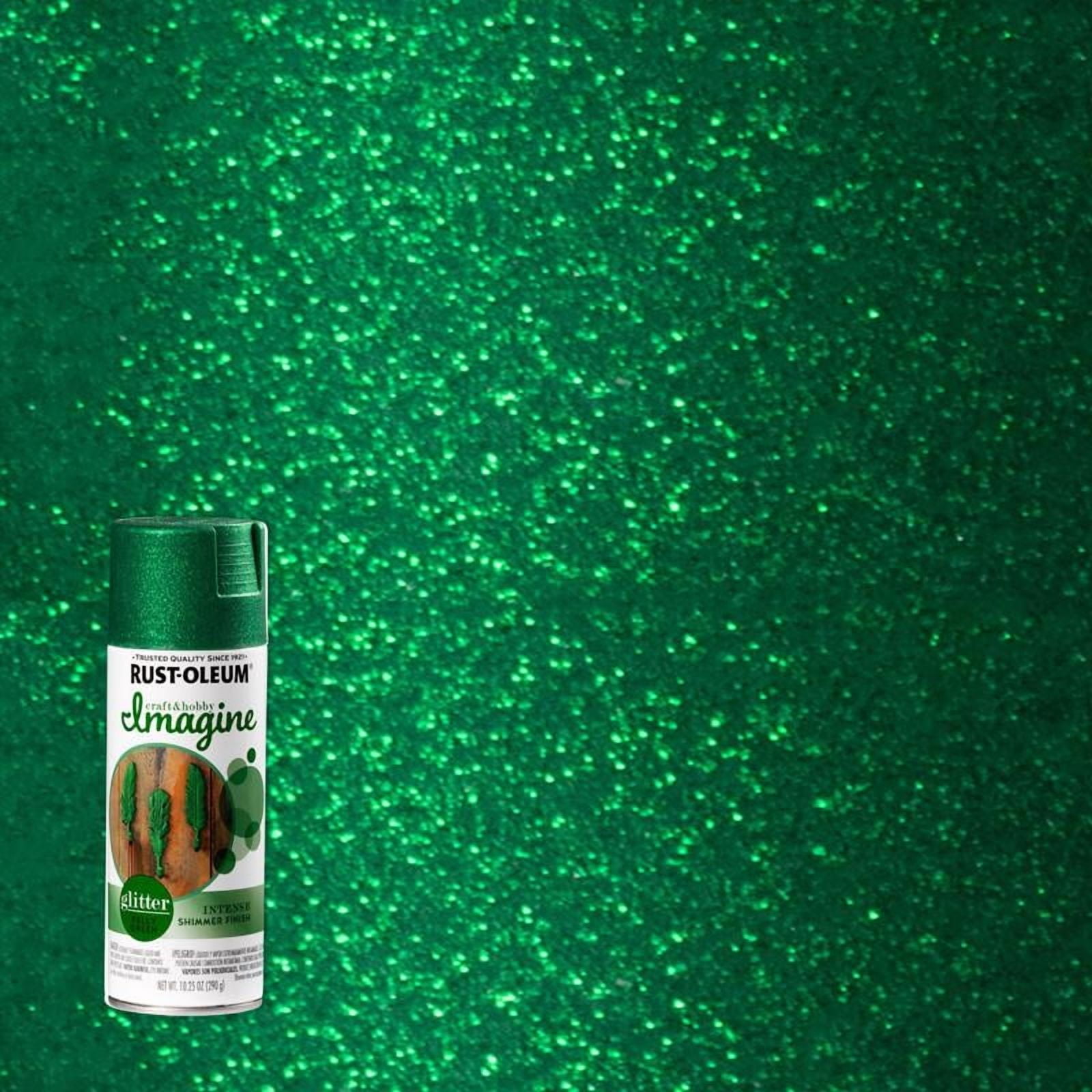 Rust-Oleum Imagine Glitter Spray Paint - Kelly Green - 10.25 oz — Interior & Exterior Use, Professional Finish