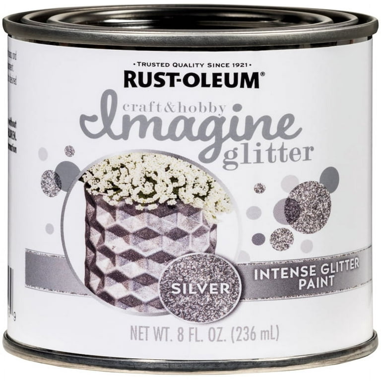 Rust-Oleum Imagine Glitter Craft Paint Silver, 8 oz.