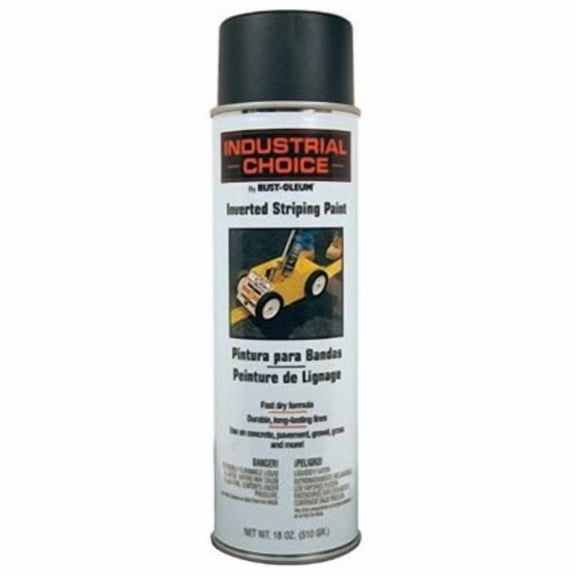 Industrial Choice Striping Paint, 18 oz, Black, Solvent -Based 1677838