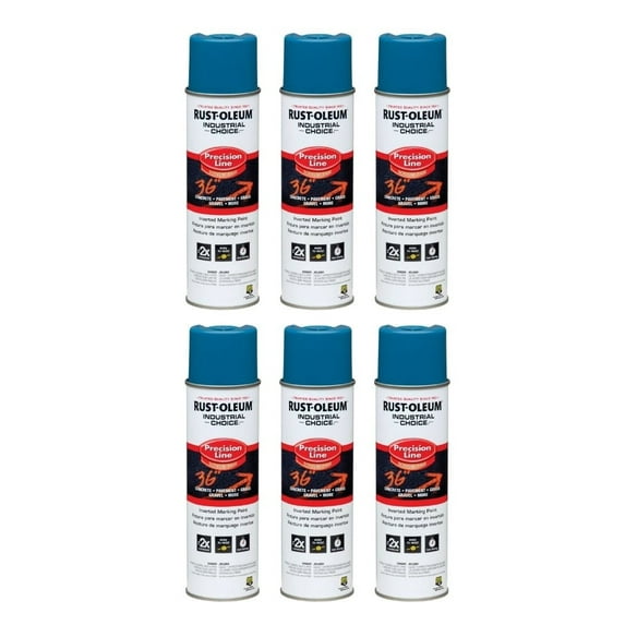 Rust-Oleum Industrial Choice Blue Inverted Marking Paint 17 oz, Pack of 6