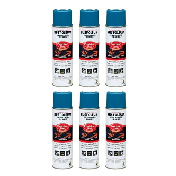 Rust-Oleum Industrial Choice Blue Inverted Marking Paint 17 oz, Pack of 6
