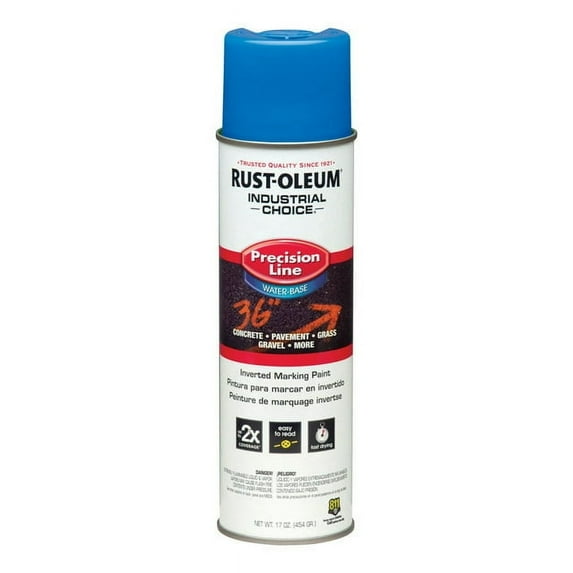 Precision Line Marking Paint, 20 oz, Fluorescent Blue, Water -Based