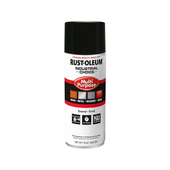 Rust-Oleum Industrial Choice Multipurpose Enamel Spray Glossy Black 12 Oz. 6/Pack (1679830V)