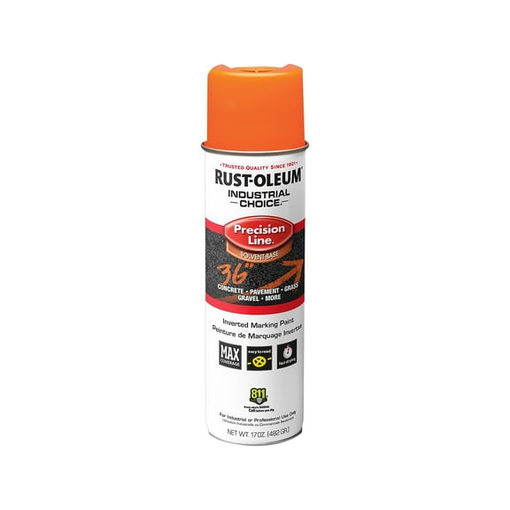 Rust-Oleum 203027 M1600 Solvent-Based Precision-Line Inverted Marking Paint Aero, Fluor. Rg - Lot of 12