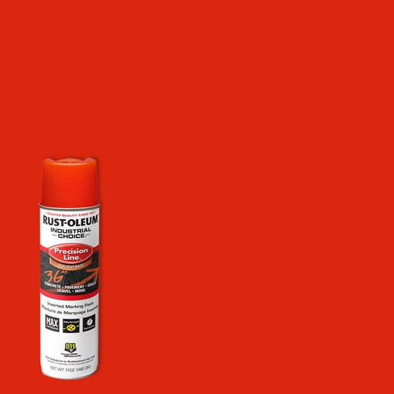 Rust-Oleum Industrial M1600/M1800 Precision-Line Inverted Marking Paint, 17 oz, Alert Orange - 12 CN (647-203026)