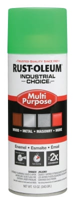 Rust-Oleum Spray Paint, Fluorescent Green, Gloss, Solvent, 12 oz 1632830