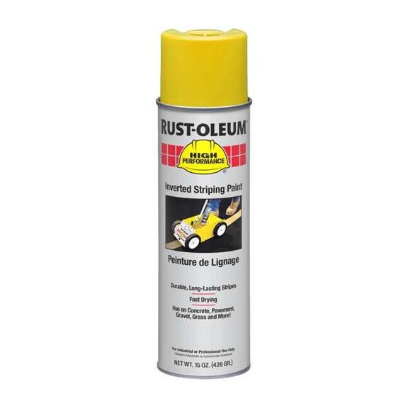 Inverted Striping Paint, 18 oz, Yellow, Solvent -Based 2348838V