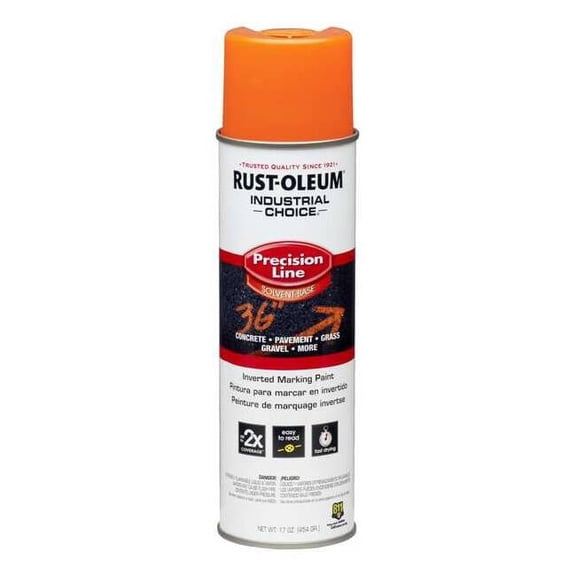 Rust-Oleum Precision Line Marking Paint, Inverted, APWA Orange, 20 oz 201516V