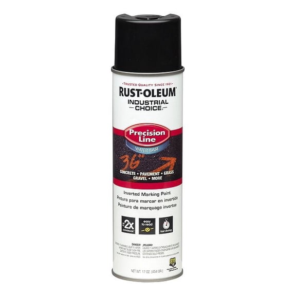 Rust-Oleum Precision Line Marking Paint, 20 oz, Black, Water -Based 1875838