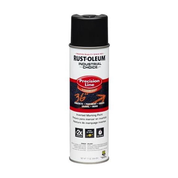 Rust-Oleum 1675838V Industrial Choice Precision Line Marking Spray Paint, Black, 17-oz. Inverted - Quantity 1