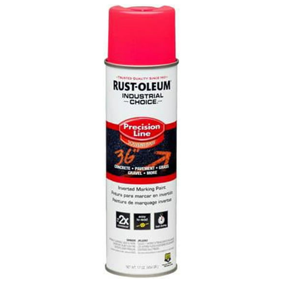 Precision Line Marking Paint, Inverted, Fluorescent Pink, 20 oz