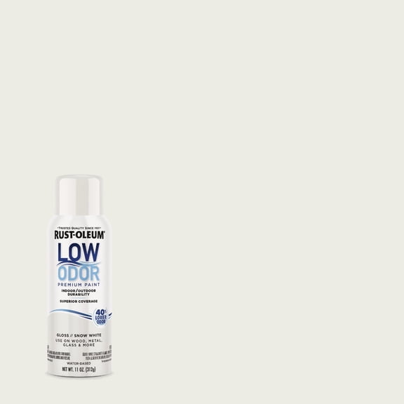 Rust-Oleum Low Odor Premium Spray Paint, 11 oz, Gloss Snow White, 6 Pack