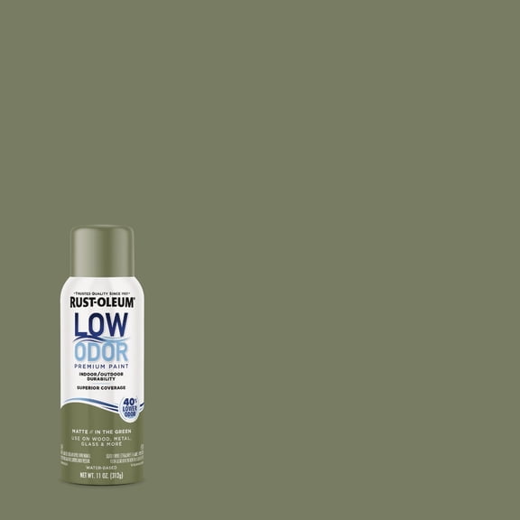 Rust-Oleum Low Odor Premium Spray Paint, 11 oz, Matte In The Green, 6 Pack