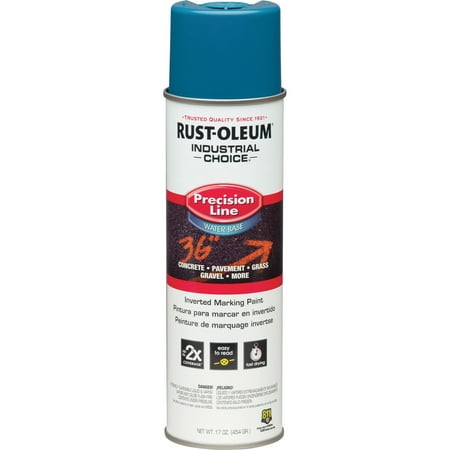 17 oz Rust-Oleum 203031 Industrial Choice Caution Blue Precision Line Inverted Marking Paint, Water-Based