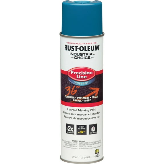 Precision Line Marking Paint, 20 oz, Caution Blue, Water -Based