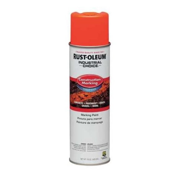 17 oz Rust-Oleum 264699 Fluorescent Red-Orange Industrial Choice M1400 System Water-Based Construction Marking Spray Paint