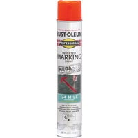 Inverted Marking Paint, 26 Oz, Fluorescent Red-Orange, Solvent -Based
