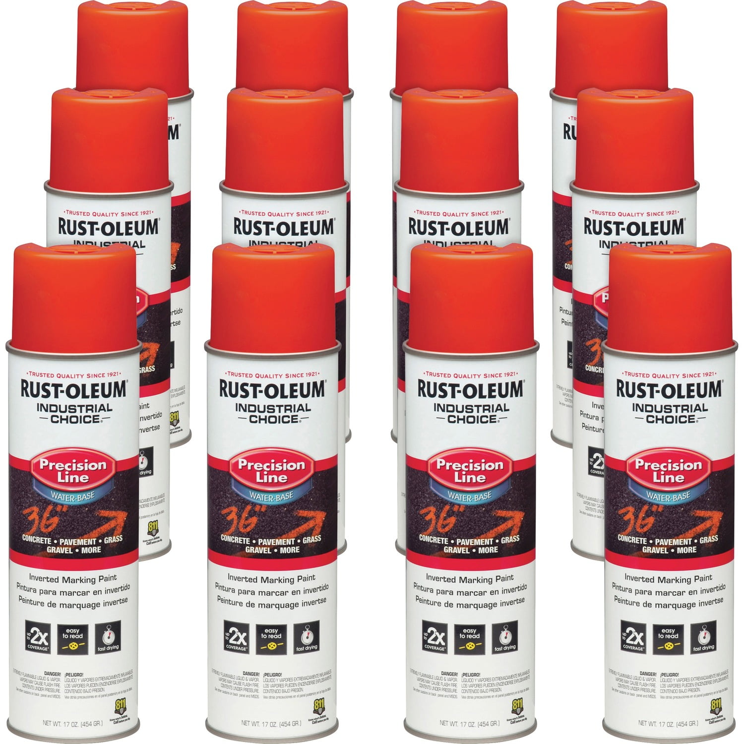 RustOleum Marking Paint Spray WaterBased 17 oz 12/CT Alert OE 203035CT