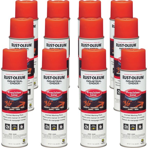 Rust-Oleum Marking Paint Spray Water-Based 17 oz 12/CT Alert Orange 203035CT