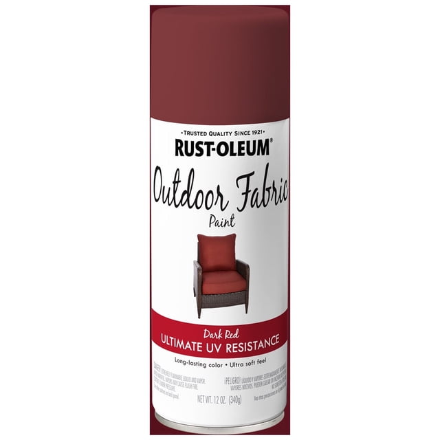 6 Pack, Dark Red, Rust-Oleum Specialty Matte Outdoor Fabric Spray Paint- 12 oz