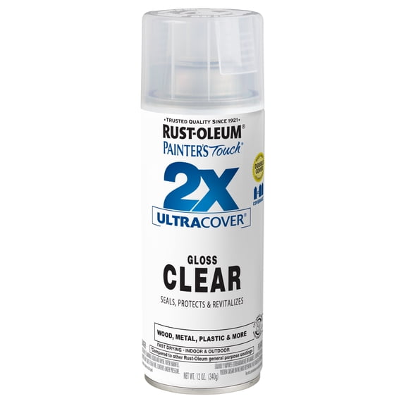 Rust-Oleum Painter's Touch 2X Ultra Cover Clear Spray, Aerosol 12 oz Gloss- 334029