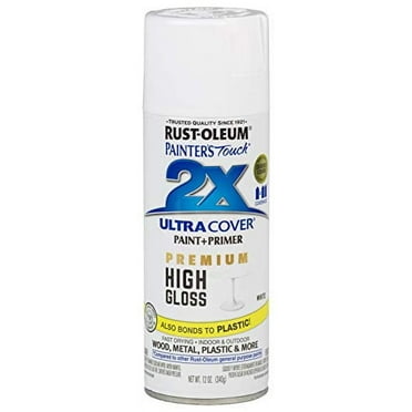 Rust-Oleum Painter's Touch 2X Ultra Cover High-Gloss White Paint+Primer Spray Paint 12 oz 1868298