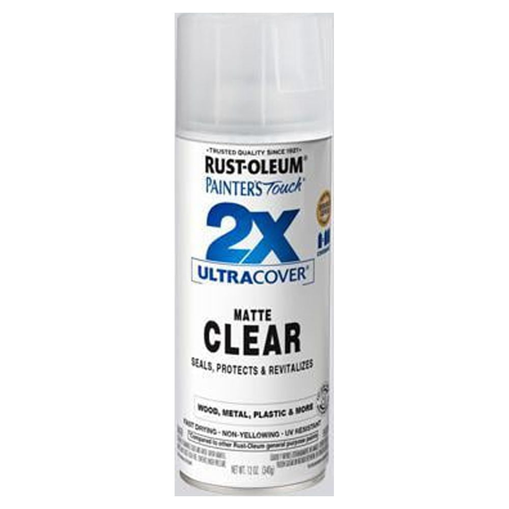 Rust-Oleum 12oz 2x Painter's Touch Ultra Cover Matte Clear Spray Paint