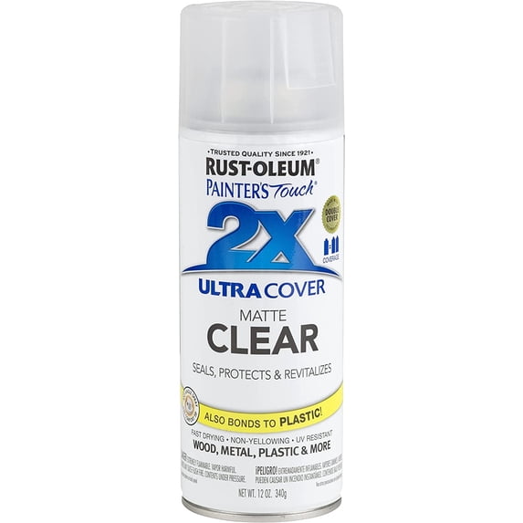 Rust-Oleum Painter's Touch 2X Ultra Cover Matte Clear Spray Paint, 12 oz