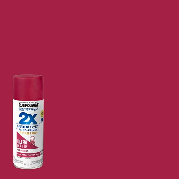 Rust-Oleum Painter's Touch 2X Ultra Cover Matte Red Currant Paint+Primer Spray Paint 12 oz