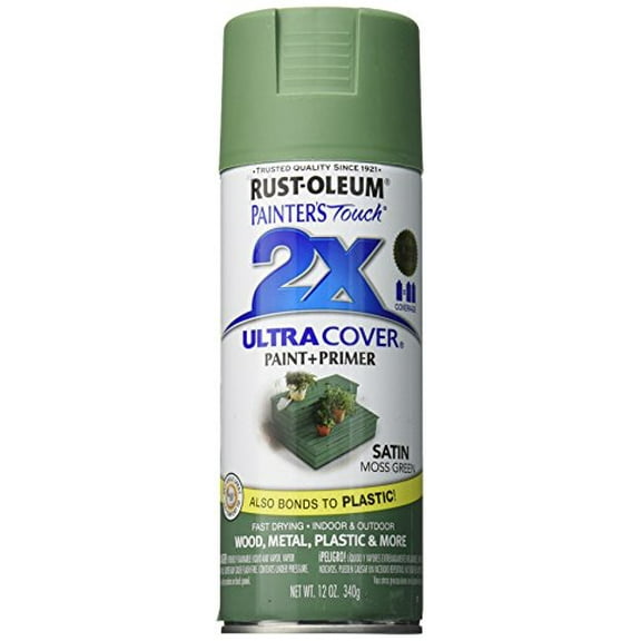 Rust-Oleum 249071 Painter's Touch Multi Purpose Spray Paint, 12-Ounce, Satin Moss Green